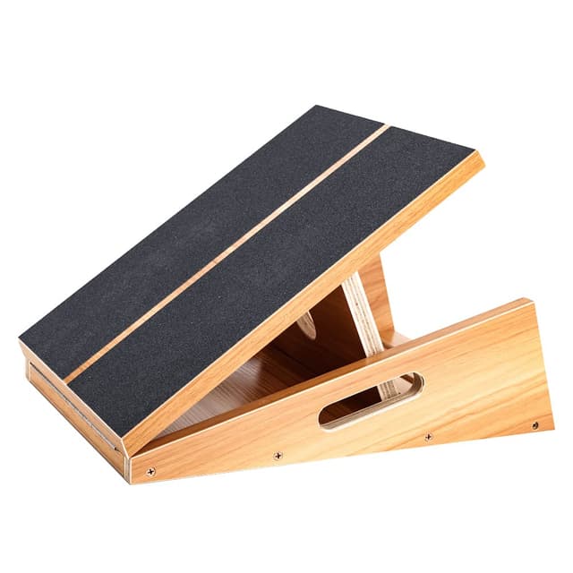 StrongTek Professionelles Slant Board Schrägbrett aus Holz, Verstellbarer und tragbarer Wadendehner, Trainingsgerät mit Tragegriff & Antirutsch-Beschichtung