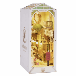 ROWOOD DIY Book Nook Kit | 3D Puzzle Buchstützen aus Holz | DIY Booknook Miniatur Haus Kit | Holzpuzzle Modellbausatz für Erwachsene und Kinder - Sunshine Town