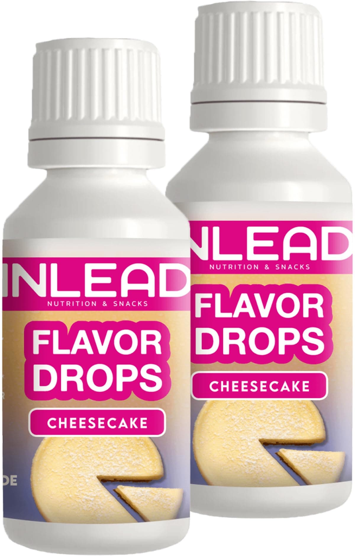 INLEAD - Flavor Drops | Zuckerfrei & Kalorienfrei | Aromatropfen für Speisen & Getränke | Vielseitig einsetzbar | Top Geschmack | Vegan - 2x 30ml (Cheesecake - Käsekuchen) Cheesecake - Käsekuchen 2x 30ml