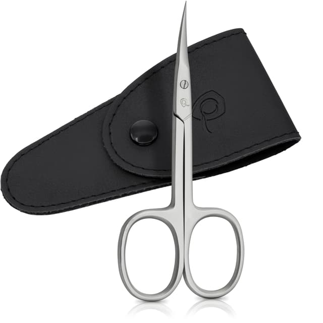 marQus - Hautschere Edelstahl- Extra scharf mit gebogener Schneide und Nagelscheren Etui - Fingernagel Schere und Nagelhautschere - rostfrei Hautschere Matt