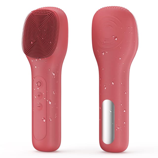 Notato Gesichtsreinigungsbürste, Wasserdichte Gesichtsbürste 360 ° Drehbar für alle Hauttypen (Red)