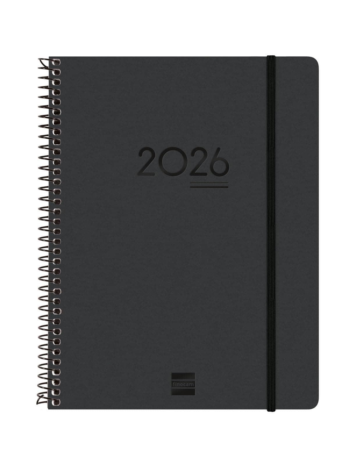 Finocam - Terminkalender Ikon 16 Monate 2025 2026 Vertikale Wochenansicht September 2025 - Dezember 2026 (16 Monate) Schwarz International Schwarz Mittelgroß - E10 - 155x212 mm Vertikale Wochenansicht