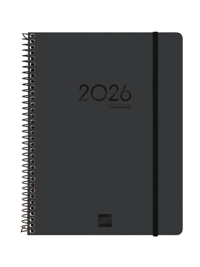 Finocam - Terminkalender Ikon 16 Monate 2025 2026 Vertikale Wochenansicht September 2025 - Dezember 2026 (16 Monate) Schwarz International Schwarz Mittelgroß - E10 - 155x212 mm Vertikale Wochenansicht