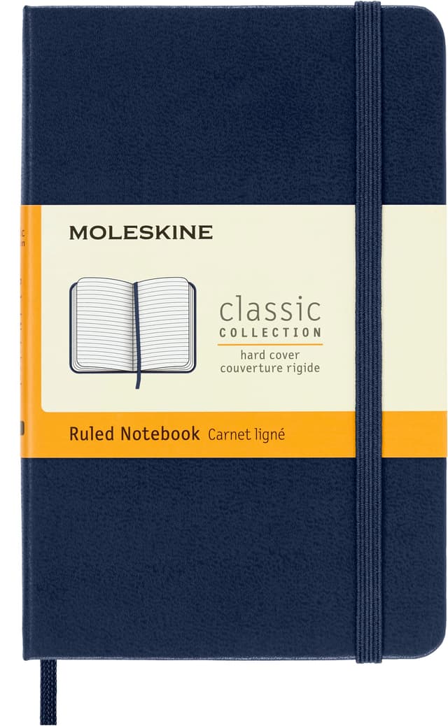Moleskine Notizbuch mit linierten Seiten, Blau (Saphir), Pocket, 9 x 14 cm