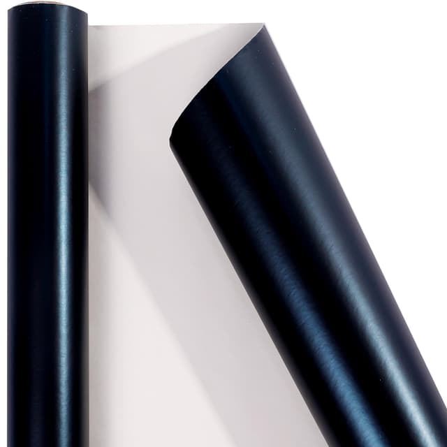 HBell Schwarze Geschenkpapierrolle, 43 cm x 10 m, schwarzes Metallic-Geschenkpapier, perfekt für Geschenkverpackungen, Bastelarbeiten, Hochzeit, Geburtstag, Weihnachten, festliche Dekorationen