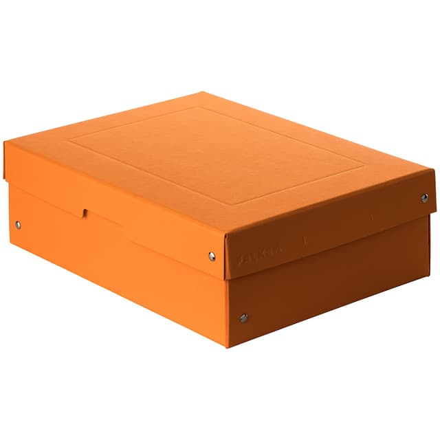 Original Falken PureBox Pastell. Made in Germany. 100 mm hoch DIN A4 orange. Aufbewahrungsbox mit Deckel aus stabilem Karton Vegan Geschenkbox Transportbox Schachtel Allzweckbox 1 Stück | PureBox Orange