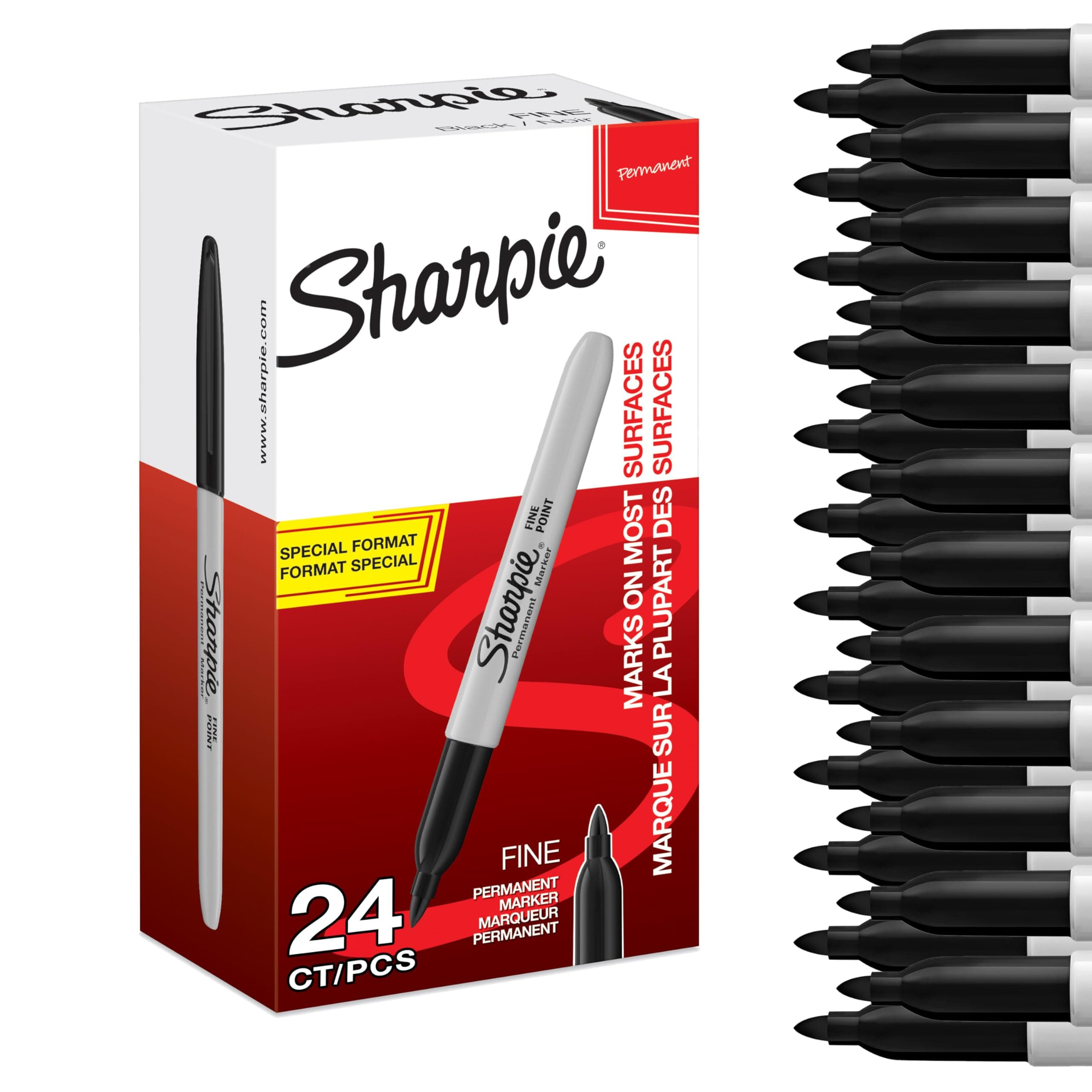 Sharpie Permanent Marker | Marker Stifte mit feiner Spitze | schwarz | 24 Stück Market Set Feiner tipp 1 stück (24er Pack)