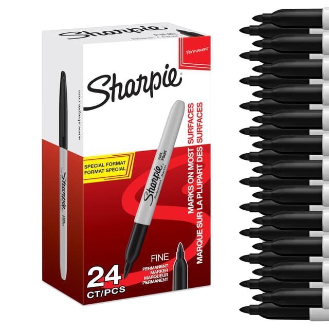 Sharpie Permanent Marker | Marker Stifte mit feiner Spitze | schwarz | 24 Stück Market Set Feiner tipp 1 stück (24er Pack)