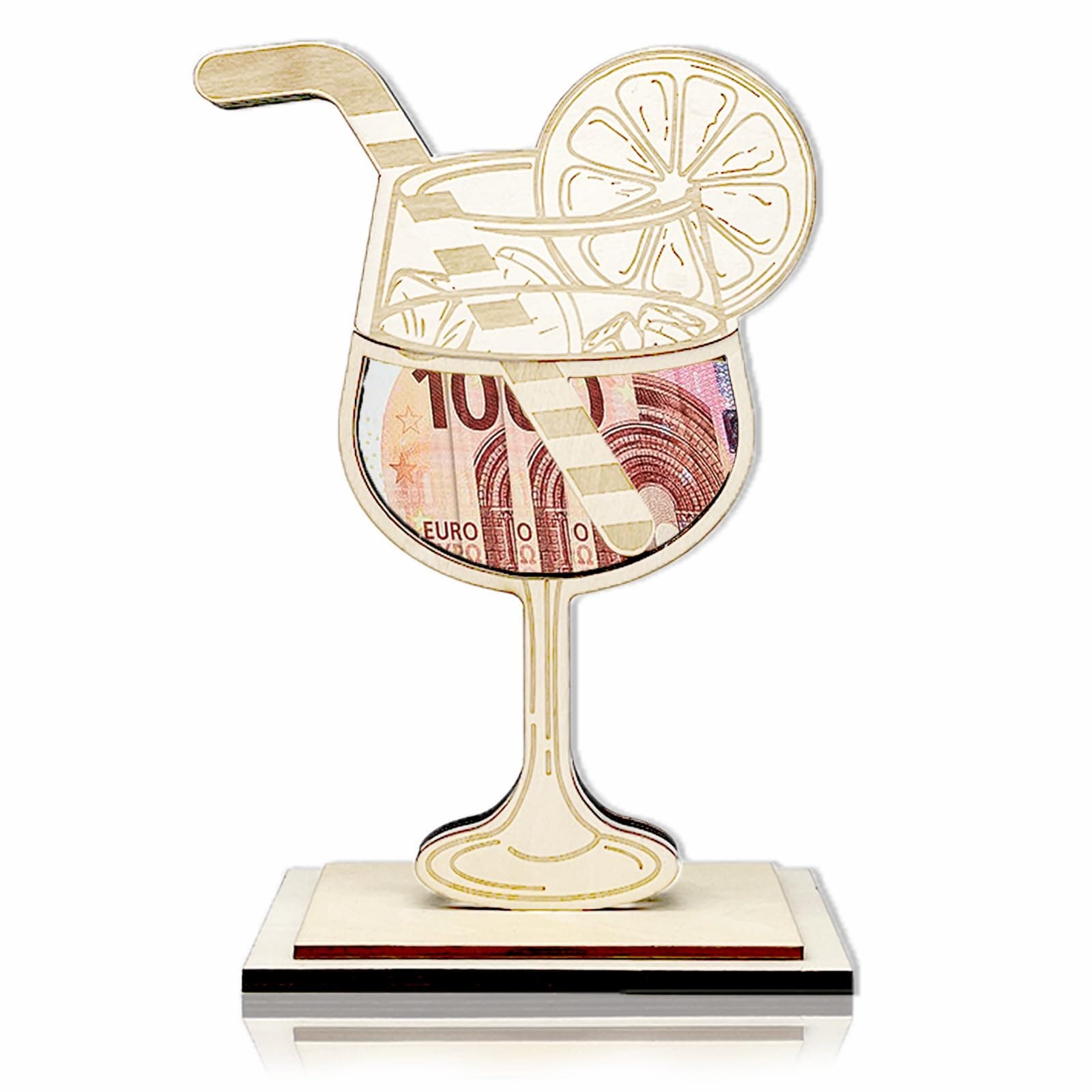 Eroionet Aperol Geldgeschenk, Geldgeschenk aus Holz, Geldgeschenk in Glas mit Weinglas Geldverpackung, Geschenk für Hochzeit oder Geburtstag, Elegantes Geldgeschenk für Jubiläum und besondere Anlässe 6