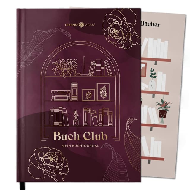 LEBENSKOMPASS® Buchclub - Das Lesetagebuch & Book Journal ROMANCE - Hardcover DIN A5 Tagebuch für Erwachsene - Book Club Reading Bullet Journal Tracker - Booktok
