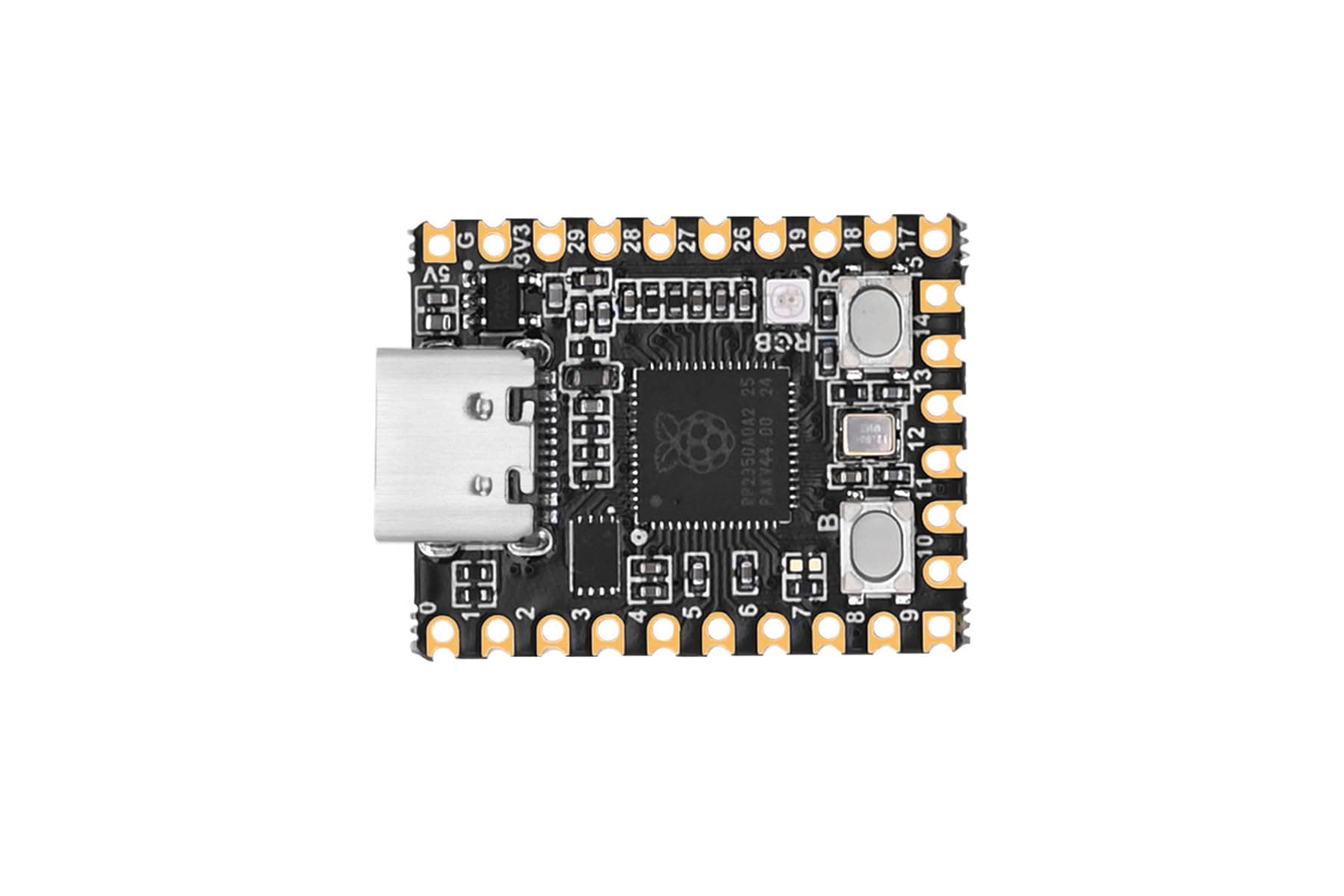 RP2350-MINI Development Board with Pi RP2350A Dual-Core Dual-Architecture Microcontroller, Compact PCB, USB-C, GPIO Access, Ideal for DIY & Embedded Projects