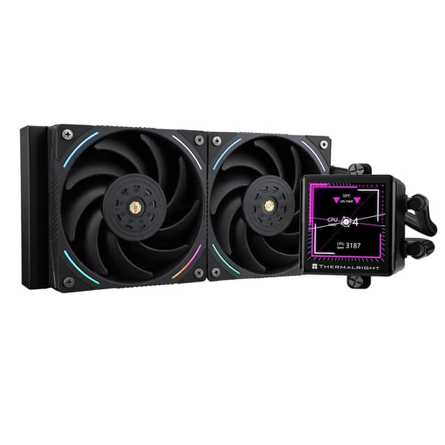 Thermalright Frozen Vision 240 Black AIO Wasserkühler,2.88-Zoll quadratischer IPS LCD-Bildschirm, 2150 U/min hohe Geschwindigkeit, kompatibel mit AMD / AM4 / AM5 und Intel 1150/1151/1200/20XX/1700 FV240 BLACK