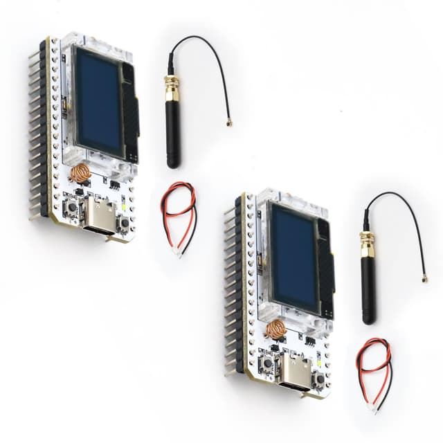 LoRa ESP32 Entwicklungsplatine,QIQIAZI Meshtastic LoRa V3 ESP32 Modul mit OLED Display und Antenne,Dual-Core 240MHz Bluetooth WiFi USB C ESP32 IOT Board 863 928MHz für Arduino(2 Stück)