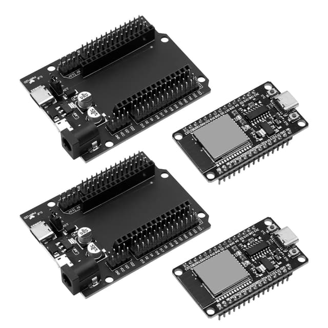 2 Stücke Für ESP32 USB-C CH340 Development Board + Terminal Adapter AYWHP Für ESP32 Entwicklungsboard + Für ESP32 30Pin DEVKIT V1 Stromversorgungsplatine Dual-Core WiFi+Bluetooth 2.4GHz für Arduino
