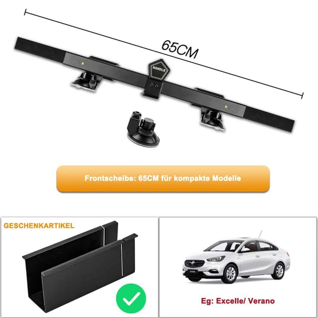 Akkordeon Typ Auto Sonnenschutz Frontscheibe Innen Sonnenblende, Automatische Einziehbare Sonnenblende, Faltbare Aluminiumfolie für Auto Windschutzscheibe - Schützt vor Hitze und Sonnenstrahlen 65CM für Kompakte Modelle