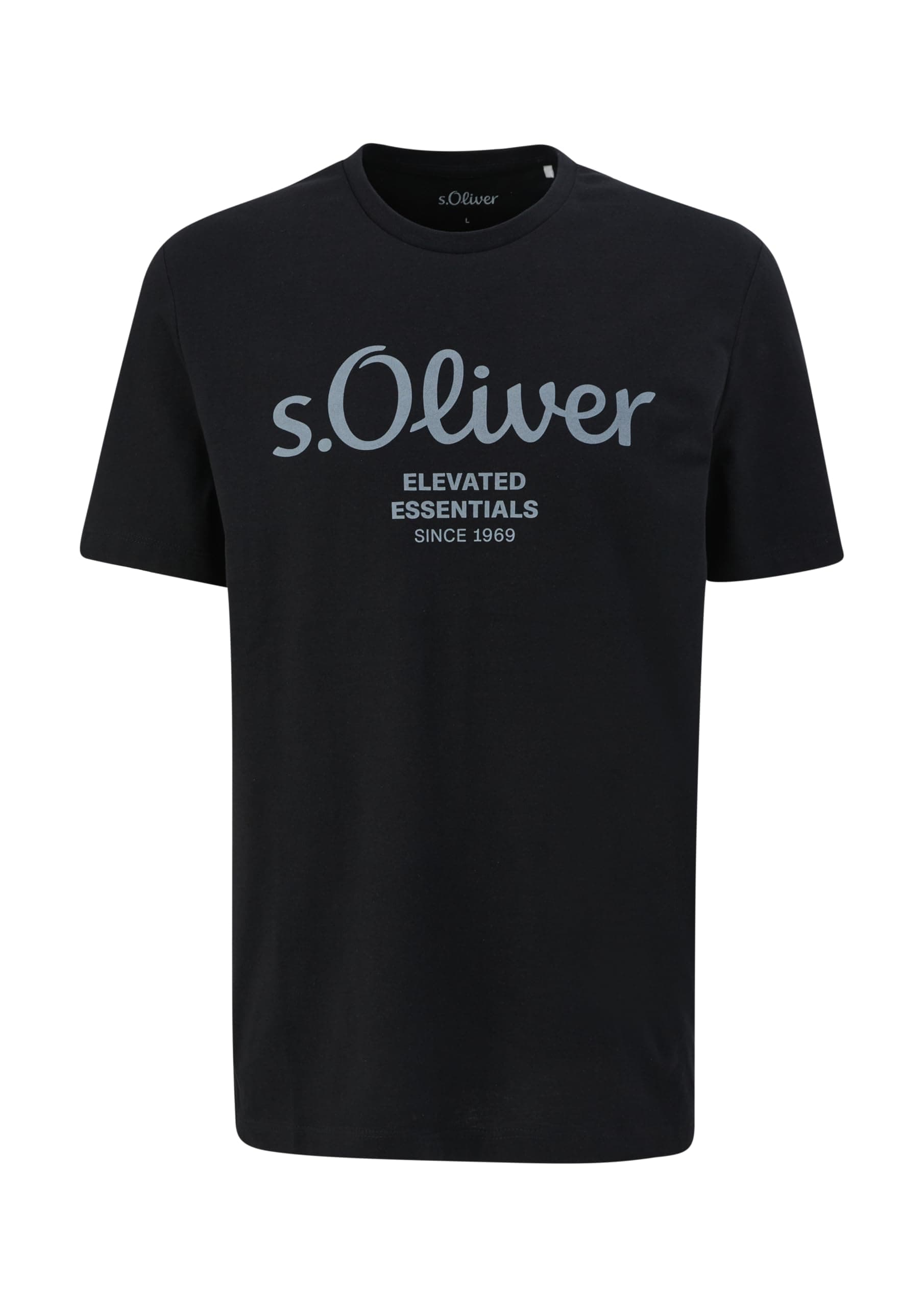 Baumwoll-T-Shirt mit Logo-Print XL Schwarz