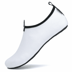 SAGUARO Unisex Badeschuhe Schnell Trocknend Schwimmschuhe Herren Damen Wassersportschuhe, Gr. 36-47 Leicht Weiß 42/43 EU