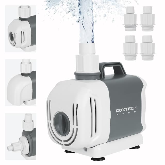 Boxtech Wasserpumpe Teichpumpe 3500L/H - 55W,Pond Fountain Pump,Water Pump,Filter pump bachlaufpumpe für Garden,Aquarium 55W-3500L/H
