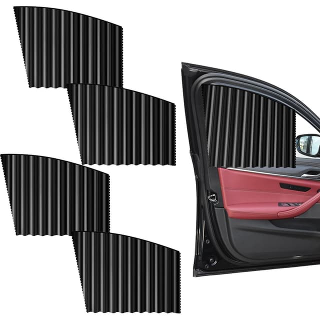 Sonnenschutz Auto Baby, 4 Stück Magnetisch Sonnenschutz Auto Seitenscheibe, Sonnenschütz Aüto Kinder Sonnenblende Auto für UV-Schutz Hitzeschutz Privatsphäre Auto Fenster Verdunkelung, Schwarz