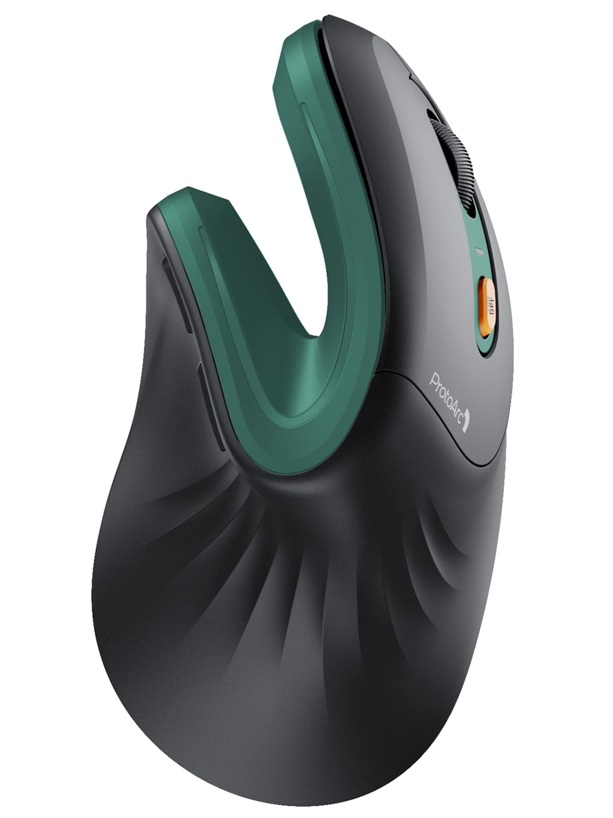 ProtoArc EM11 NL Ergonomische Vertikale Maus, Kabellos Aufladbar Mouse mit 3 Gerät (Bluetooth+Bluetooth+USB), Vertikal Funkmaus für Computer, iPad, Mac, Windows - Schwarz Grün Green