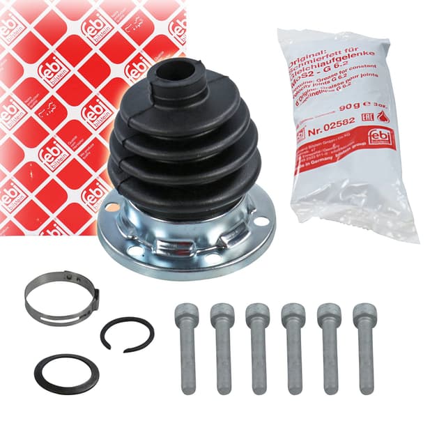FEBI BILSTEIN 08303 Faltenbalgsatz Antriebswelle Achsmanschette Hinten radseitig getriebeseitig 96mm 7mm Gummi Beutel 0,43kg 90g