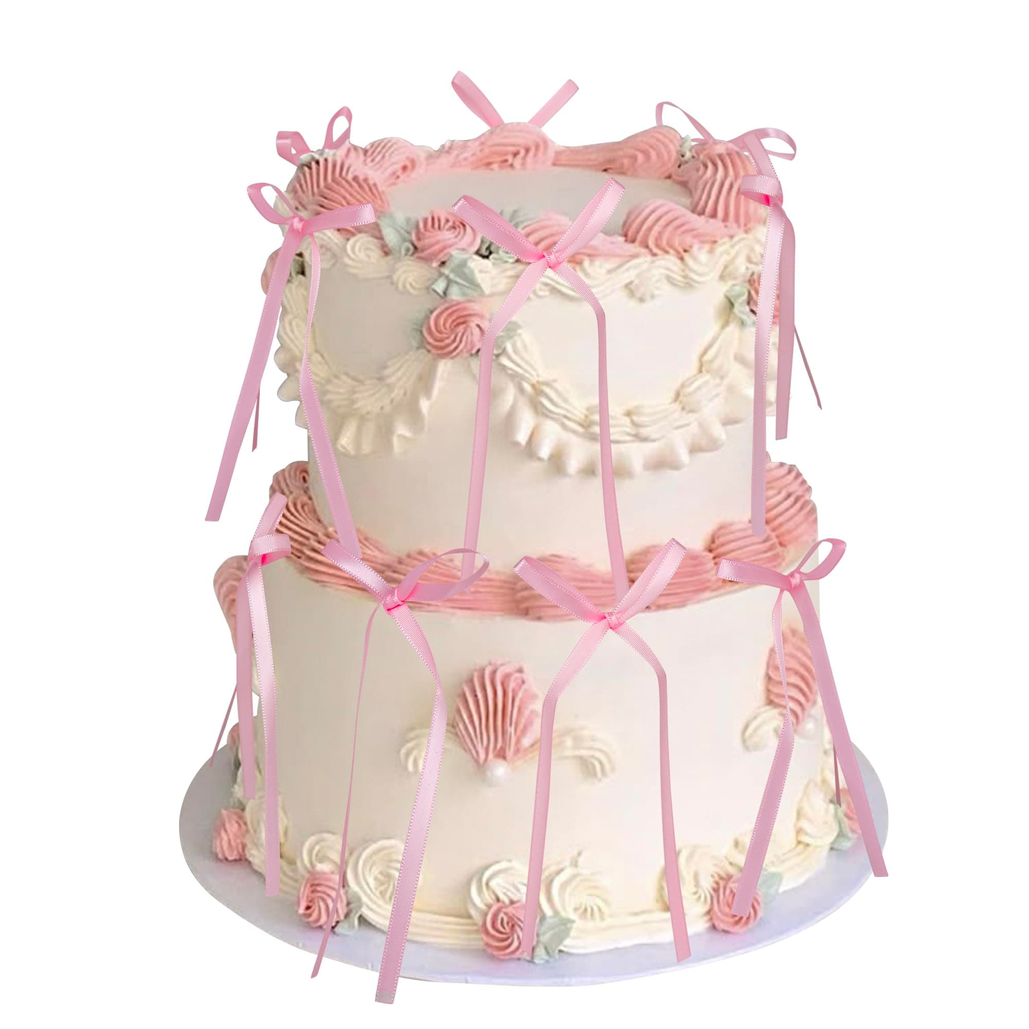 30 Stück Schleife Kuchen Deko Schleifen Knoten Cake Toppers Schleife Knoten Bänder Tortendeko für High Footed Cup Ballon Wand Party Dekorationen Hochzeit Braut Torte Dessert Dekoration Rosa