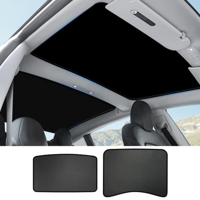 TOPABYTE Sonnenschutz für Tesla Model 3 Highland 2025 2018–2024 Auto Dach Sonnenschutz Glas-Schiebedach-Schattenfenster-Isolierung UV und Hitzeschutz, Schwarz (Hergestellt aus China) Model 3 2018-2025 (Produced from China) Schwarz