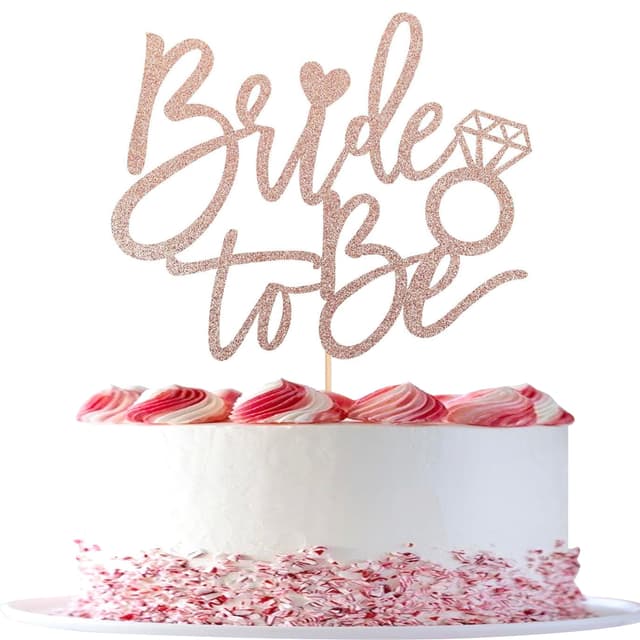 1 Stück Bride to Be Kuchen Deko Glitzer Ring Cake Topper Hochzeit Tortendeko für Bachelorette Braut Dusche Thema Party Kuchen Dekoration Rosegold
