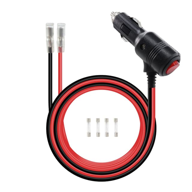 RIIEYOCA Zigarettenanzünder Stecker Kabel mit Litzen & Schalter ON/OFF,12V-24V Heavy Duty 16AWG 15A Sicherung Schutz Stromkabel für Auto Inverter Reifen Inflator (1M/3.3Ft) 1m 15A Clip Terminal