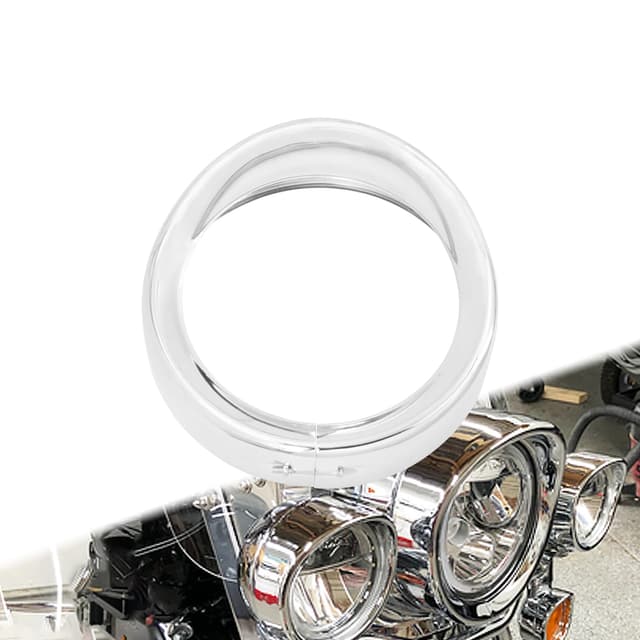 HCmotorku Motorrad 17,8 cm Scheinwerferblende Ring Visier Stil passend für Harley Touring Road King Street Glide Electra Glide Softail Chrom