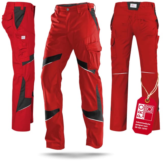 KÜBLER Workwear ACTIVIQ Damenhose | Arbeitshose Damen | Funktionshose Frauen | Professionelle Arbeitskleidung für Handwerk & Industrie | Workwear Damen | Einsatzhose mit Taschen | Oeko-TEX Mittelrot/Schwarz 36