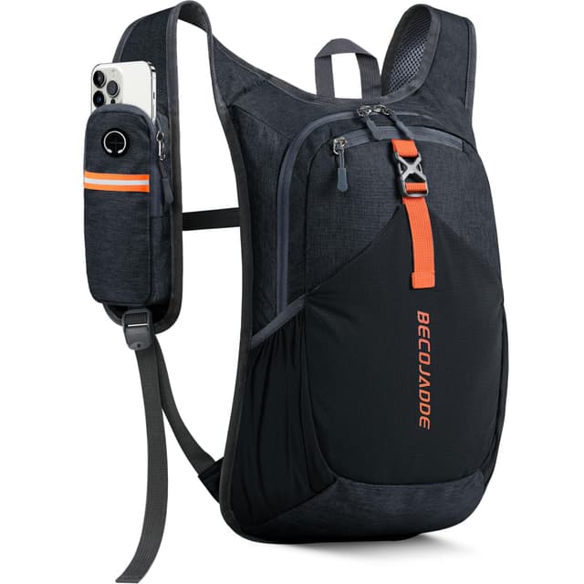 BECOJADDE 15L Wanderrucksack Herren Kleiner Rucksack Damen Leichter Daypack Tagesrucksack Faltbarer Trekkingrucksack für Camping Outdoor Wandern Travel Schwarz 15 Liter Schwarz