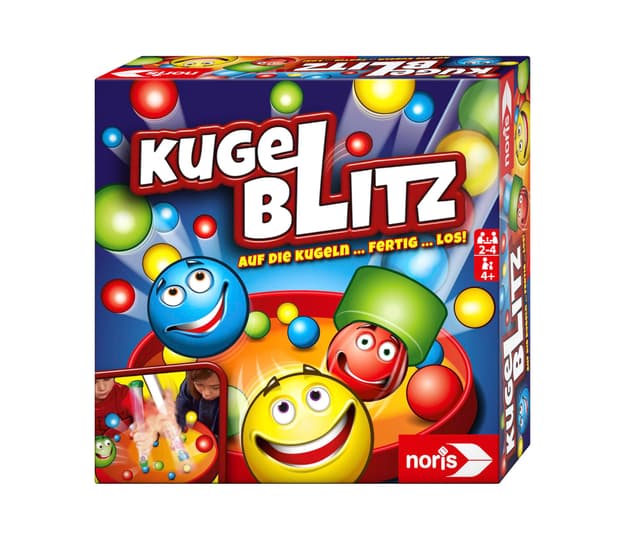 Noris 606064480 Kugelblitz, das blitzschnelle Actionspiel mit Lerneffekt in verschiedenen Spielvarianten, ab 4 Jahren Single Kugelblitz Neuauflage