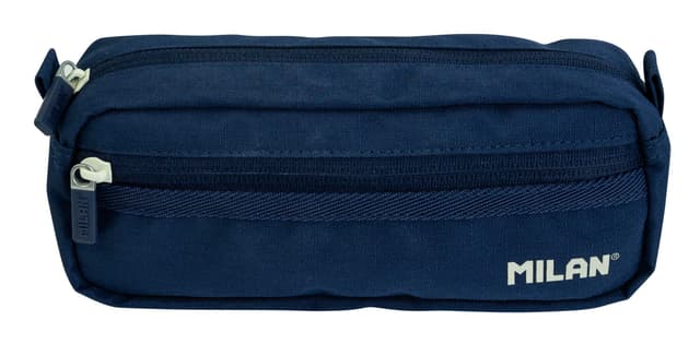 MILAN Rechteckiges Federmäppchen mit 2 Reißverschlüssen, Serie 1918, Marineblau 081148SNCB