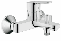 GROHE BauEdge, Badewannenarmatur (Duscharmatur für die Badewanne, Mischbatterie mit automatischer Umstellung Wanne/Brause, mit integriertem Rücklaufventil, S-Anschlüsse), chrom, 23334000 Wannenbatterie Single Angebot bei HelloDeals