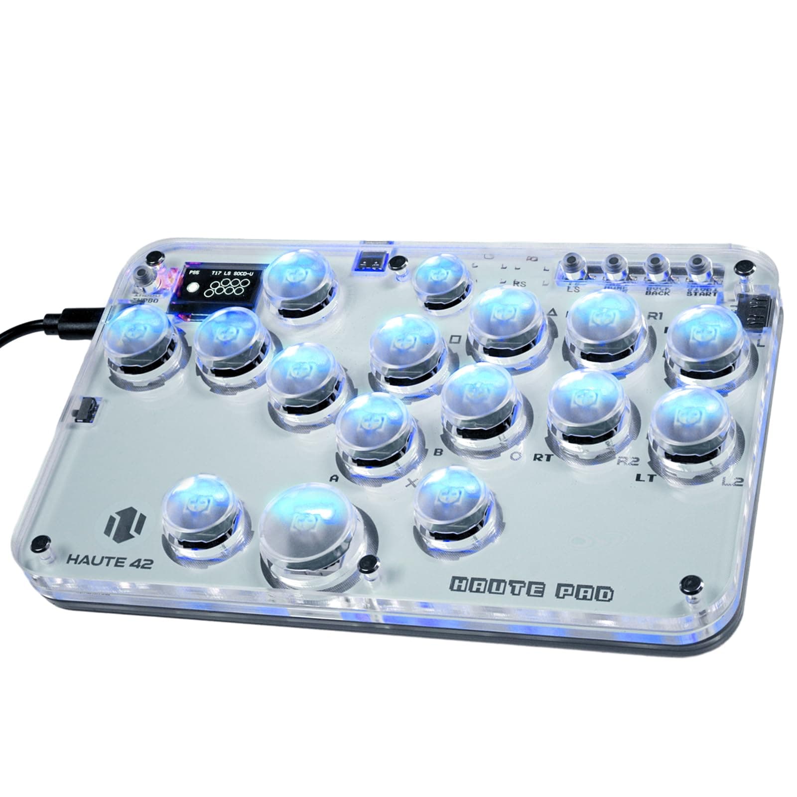 Sehawei Haute42 Arcade Fight Stick 16Keys All-Button Gamerfinger mit Custom RGB & Turbo Functions,Arcade Controller Street Fight für PC/Ps3/Ps4/Switch/Steam Game Keyboard (G16)