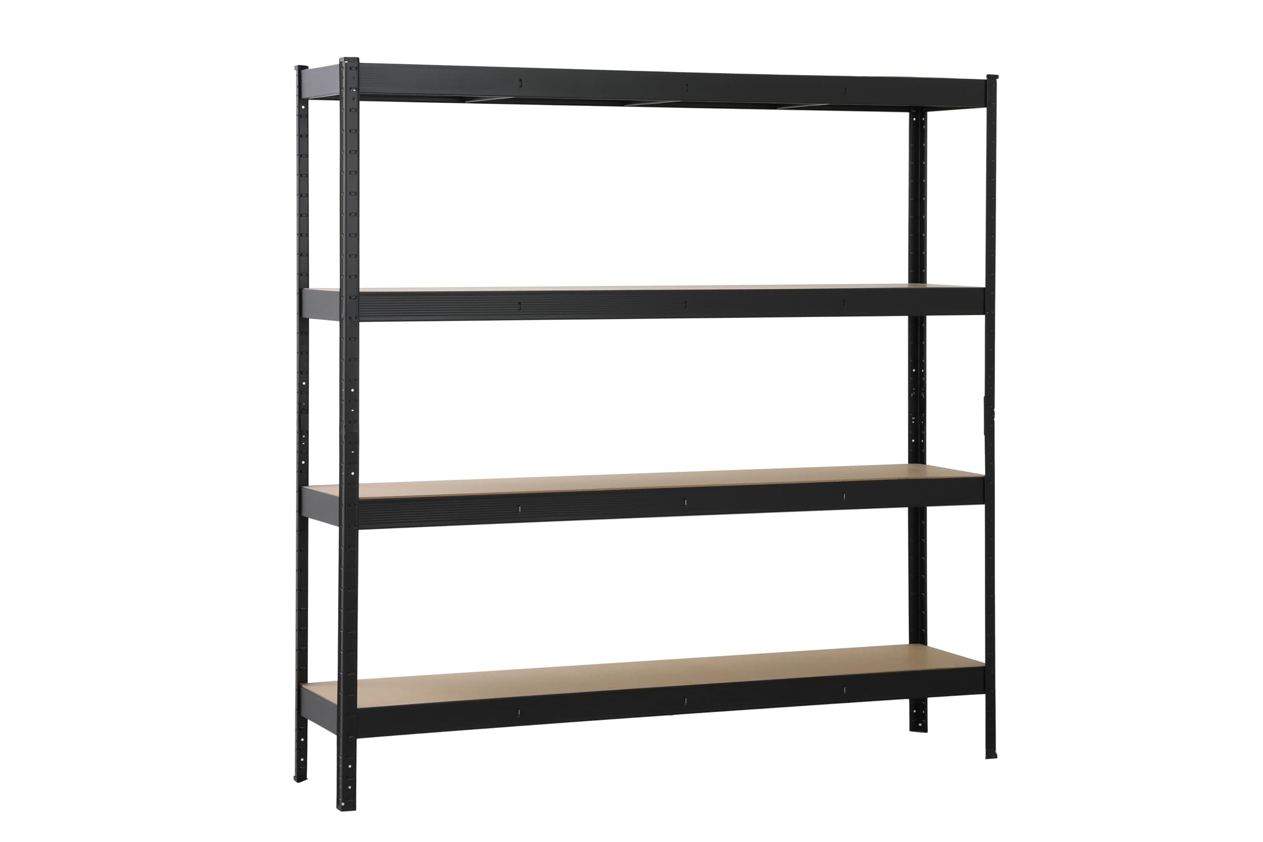 SCHULTE Regalwelt Schwerlastregal XXL mit 4 MDF-Böden 180x180x40 cm (HxBxT), 200 Kg Traglast pro Boden, schwarz