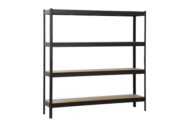 SCHULTE Regalwelt Schwerlastregal XXL mit 4 MDF-Böden 180x180x40 cm (HxBxT), 200 Kg Traglast pro Boden, schwarz