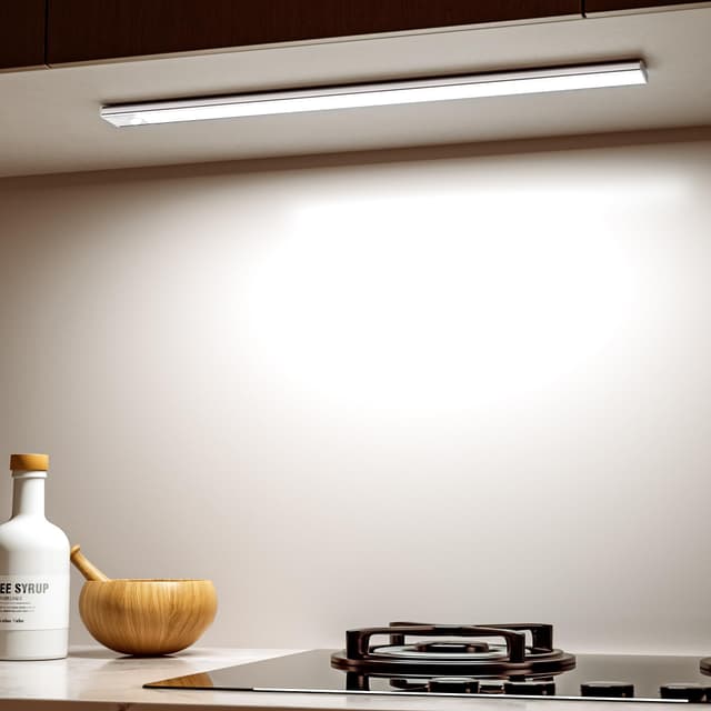 Ylatoial Unterbauleuchte Küche LED 41CM Schrankbeleuchtung mit Bewegungsmelder 2800mAh Aufladbar USB Unterbauleuchte Küche dimmbar Led Lampe Kabellos Schranklicht für Küche, Schlafzimmer, Badezimmer Kaltweiß 41cm*1