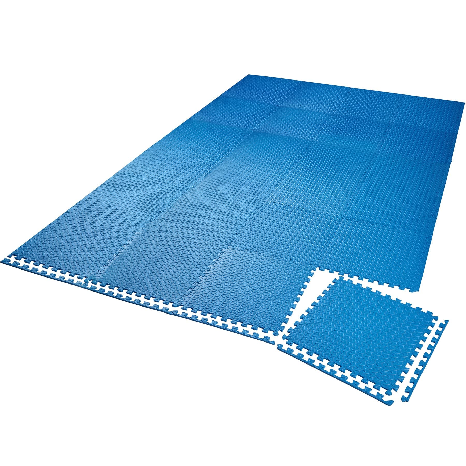tectake Bodenschutzmatte, Puzzle Matte für den Boden, Schutzmatten für Fitness Übungen, Fitnessgeräte, als Fallschutzmatten indoor, Belag für Garagenboden, dicke Puzzlematten 61cm x 61cm