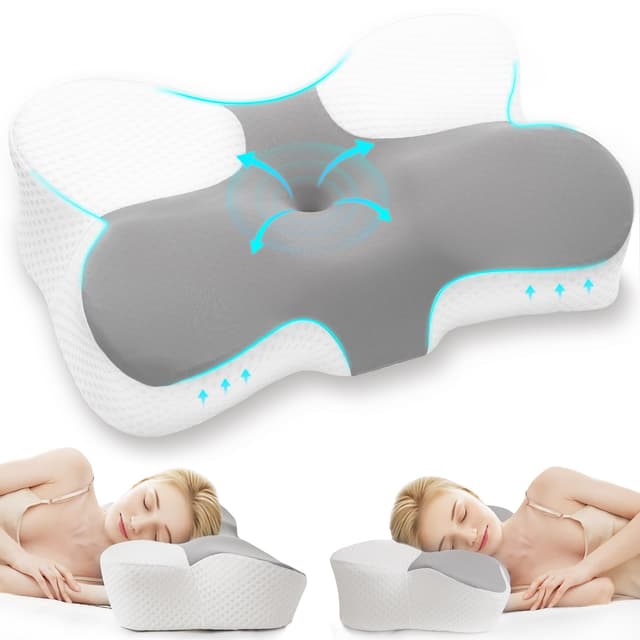 Z-hom Nackenkissen Kopfkissen, Memory Foam Kissen ergonomisches Nackenkissen Kopfkissen, Pillow Kissen für Seiten, Rücken & Bauchschläfer, Ergonomisches Seitenschläferkissen 60 x 36 x 13/8 cm