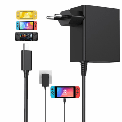 45W Ladegerät für Nintendo Switch, Schnellladegerät für Nintendo Switch/Switch Lite/OLED/Deck Dock/Switch Pro, PD Ladegerät, TV-Modus und Controller, Dock&Pro, 45W/39W Ladegerät mit 1.5M Ladekabel Switch 45W USB-C