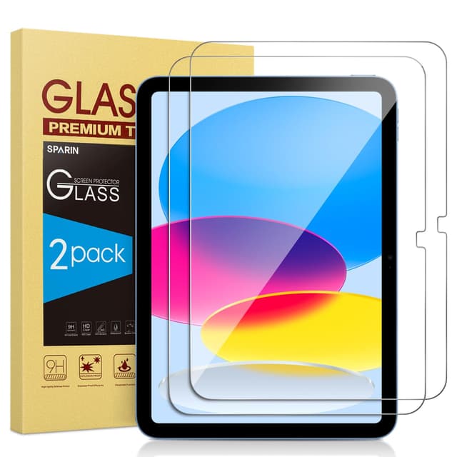 SPARIN 2 Stück Schutzfolie für iPad 11/10. Generation, iPad (A16) 11 zoll 2025/10,9 zoll 2022, 9H Härte Kratzfest Panzer Schutz Glas Folie iPad 11/10 Generation