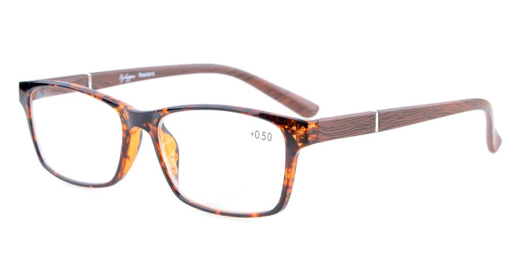 Eyekepper Federscharniere Holz-Look Arms Crystal Clear Vision Lesebrille +2.00 Tortoise / Braun Arm