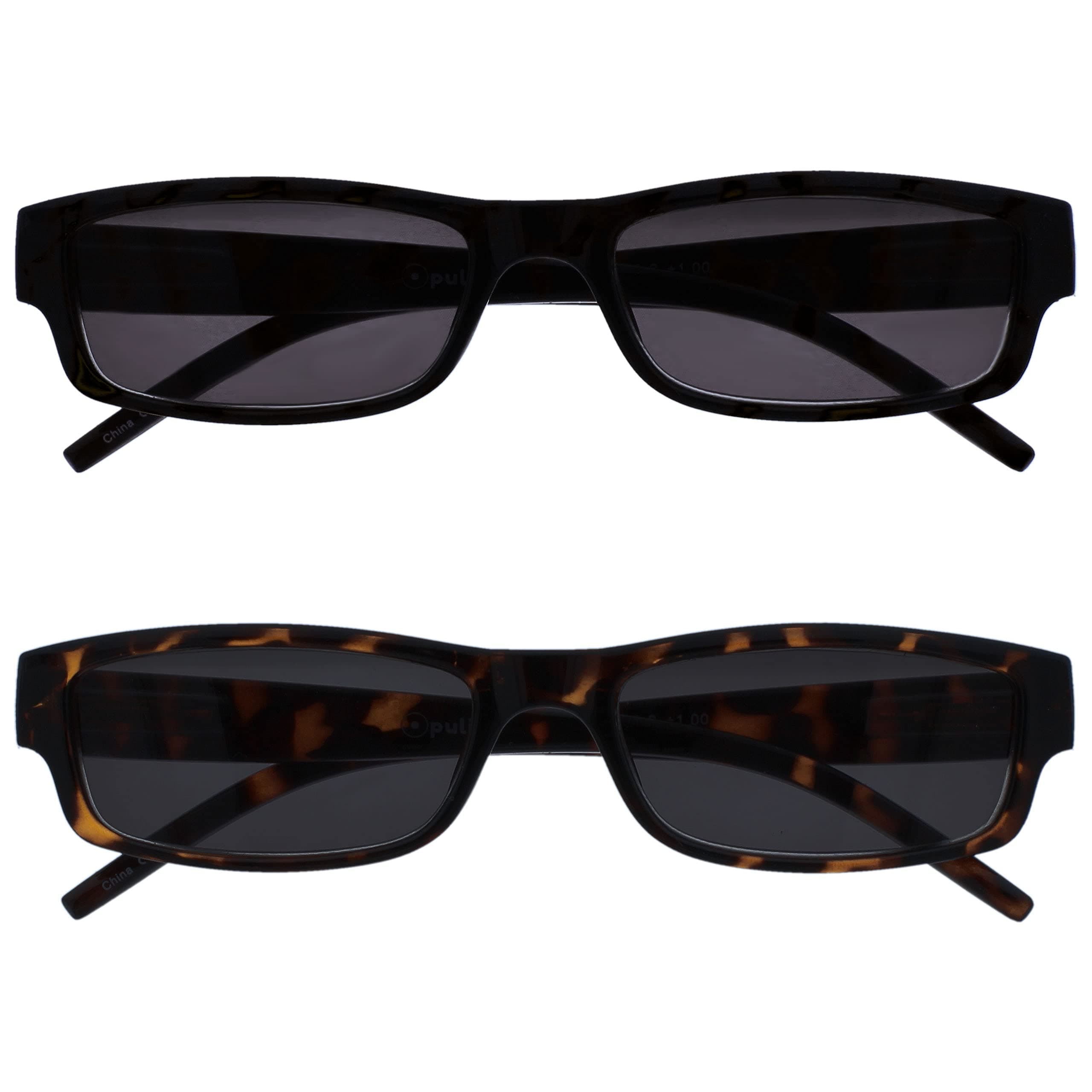 Die Lesebrille Unternehmen Schwarz Braun Leicht Sonnen-Leser Wert 2er-Pack UV400 Designer Stil Herren Frauen SS32-12 +3,50 +3,50 Dioptrien Schwarz & Braune Schildpatt