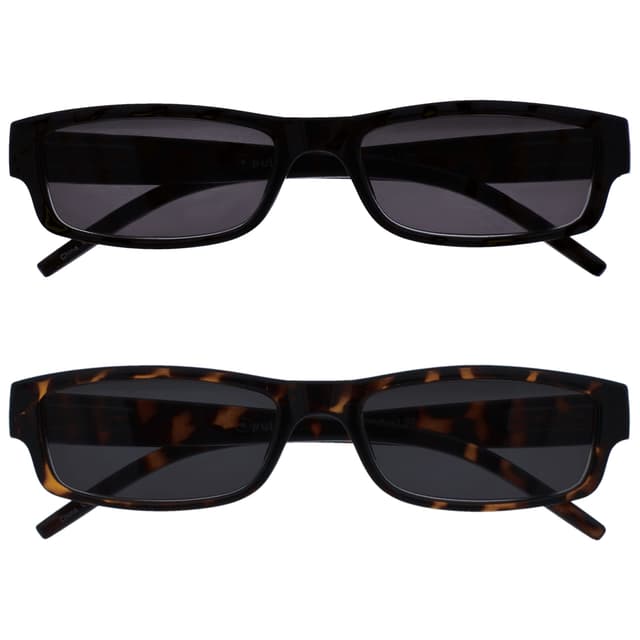 Die Lesebrille Unternehmen Schwarz Braun Leicht Sonnen-Leser Wert 2er-Pack UV400 Designer Stil Herren Frauen SS32-12 +3,50 +3,50 Dioptrien Schwarz & Braune Schildpatt