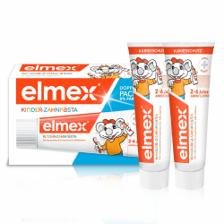 elmex Kinderzahnpasta 2-6 Jahre 2x50ml – kindgerechte Zahnreinigung für hochwirksamen Kariesschutz – mit Aminfluorid für einen Dreifach-Schutzmechanismus Angebot bei HelloDeals
