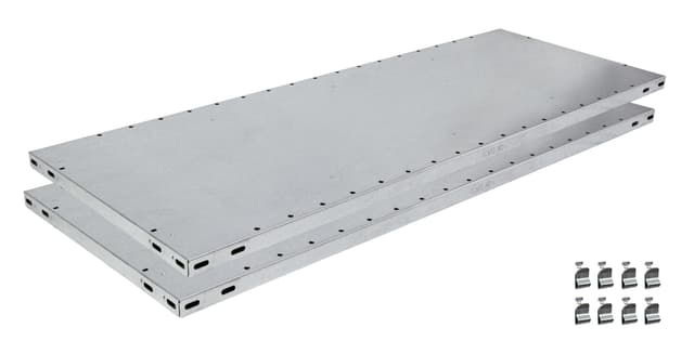 SCHULTE Lagertechnik Zusatz-Fachboden MULTIplus150 1000 x 500 mm (BxT), verzinkt, inkl. 4 Fachbodenträgern - 2-er Pack