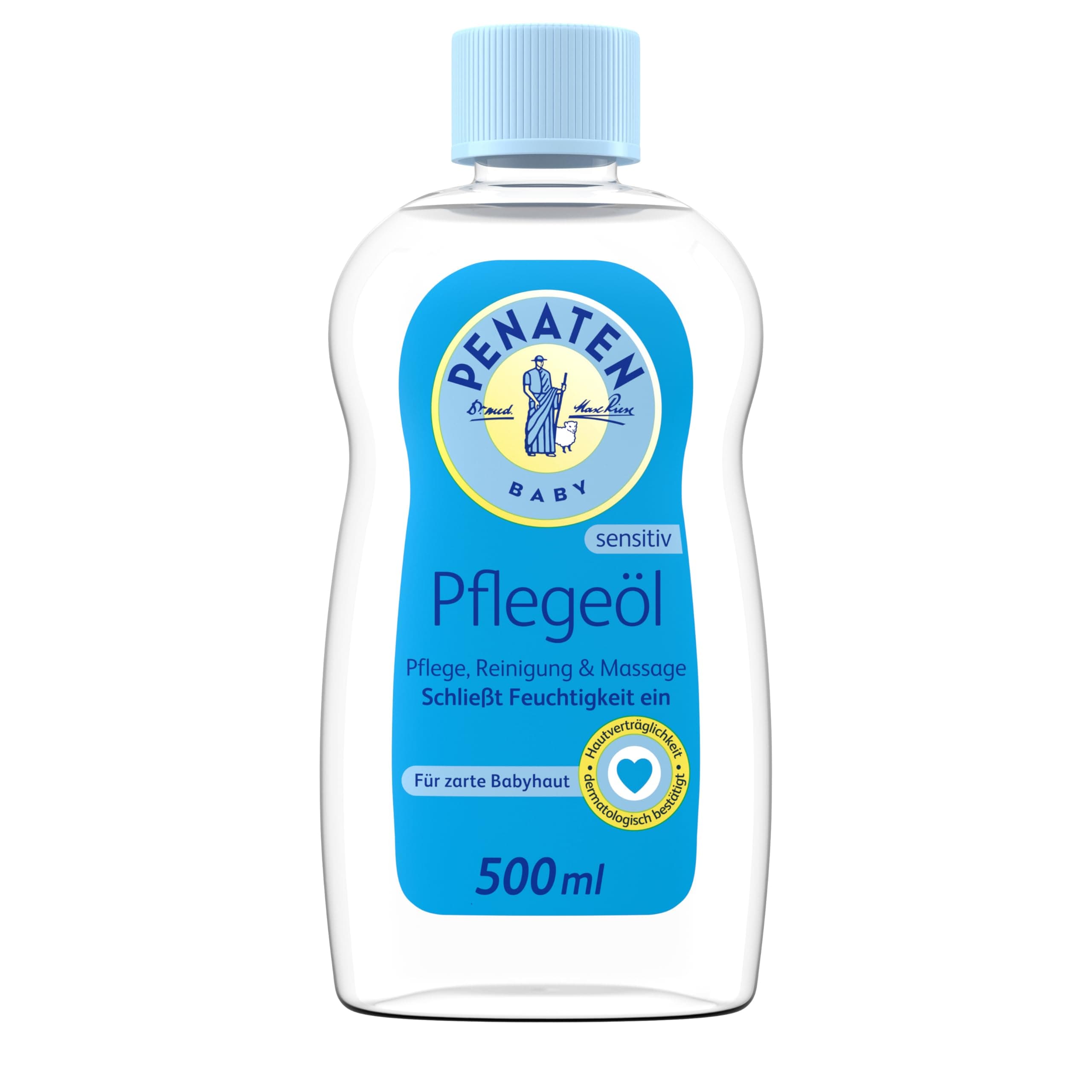 Penaten Pflegeöl sanftes Baby Massageöl & Babyöl zur Pflege, Reinigung & Massage ohne Parabene & Farbstoffe für Neugeborene,500ml 500 ml (1er Pack) Pflegeöl