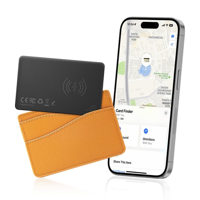 VINGNUT Geldbörsen-Tracker-Karte,Drahtlos wiederaufladbarer Wallet Tracker,Kompatibel mit Apple Find My(nur iOS),für Geldbörsen,Telefon,Reisepässe,Gepäckstück-Tracker
